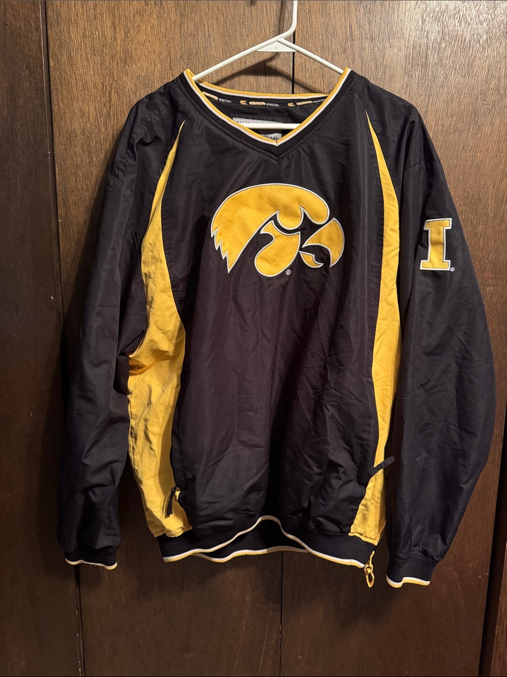 Colosseum Black and Gold Iowa Hawkeyes Varsity Pullover Jacket